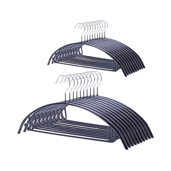Non Slip PVC Dress Suit Coat Hangers Free Golf T Shirts Clothes Hangers (Black)